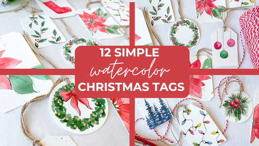 12 Easy Watercolor Christmas Tag Ideas