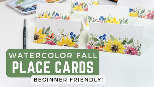 Painting sunflowers on watercolor paper