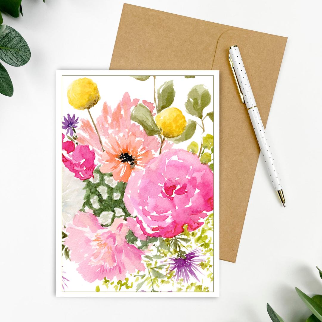 "Peony Bunch" Greeting Card 5x7"