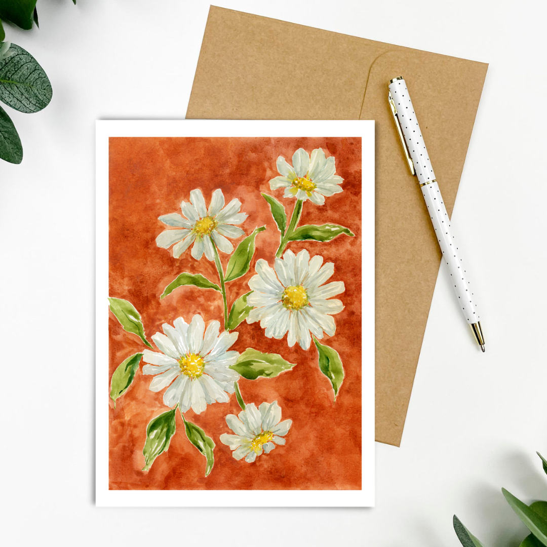 "Neutral Daisies" Greeting Card 5x7"