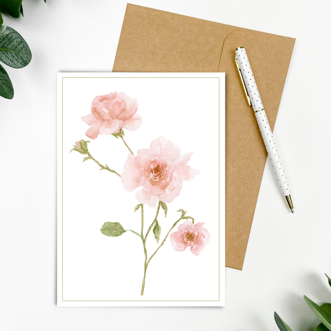 "Minimal Roses" Greeting Card 5x7"