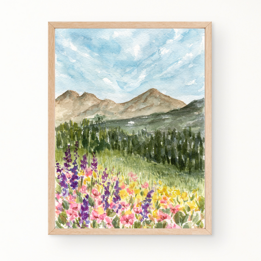 "Albion Wildflowers" Watercolor Fine Art Print