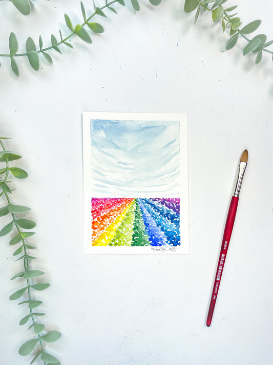 "Field of Rainbows" Original Watercolor Painting