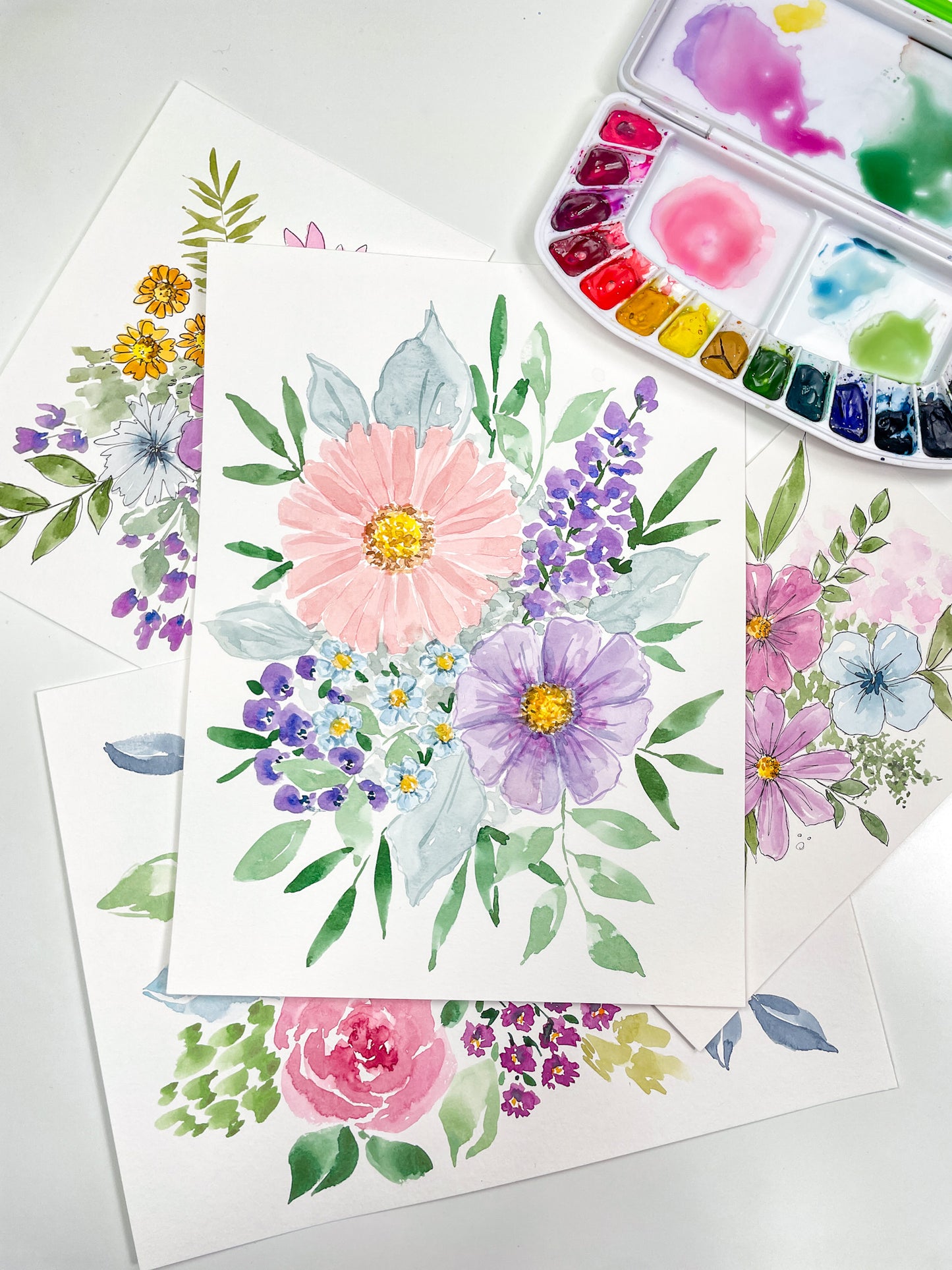 Pressed Floral Inspired Virtual Watercolor Workshop RECORDING