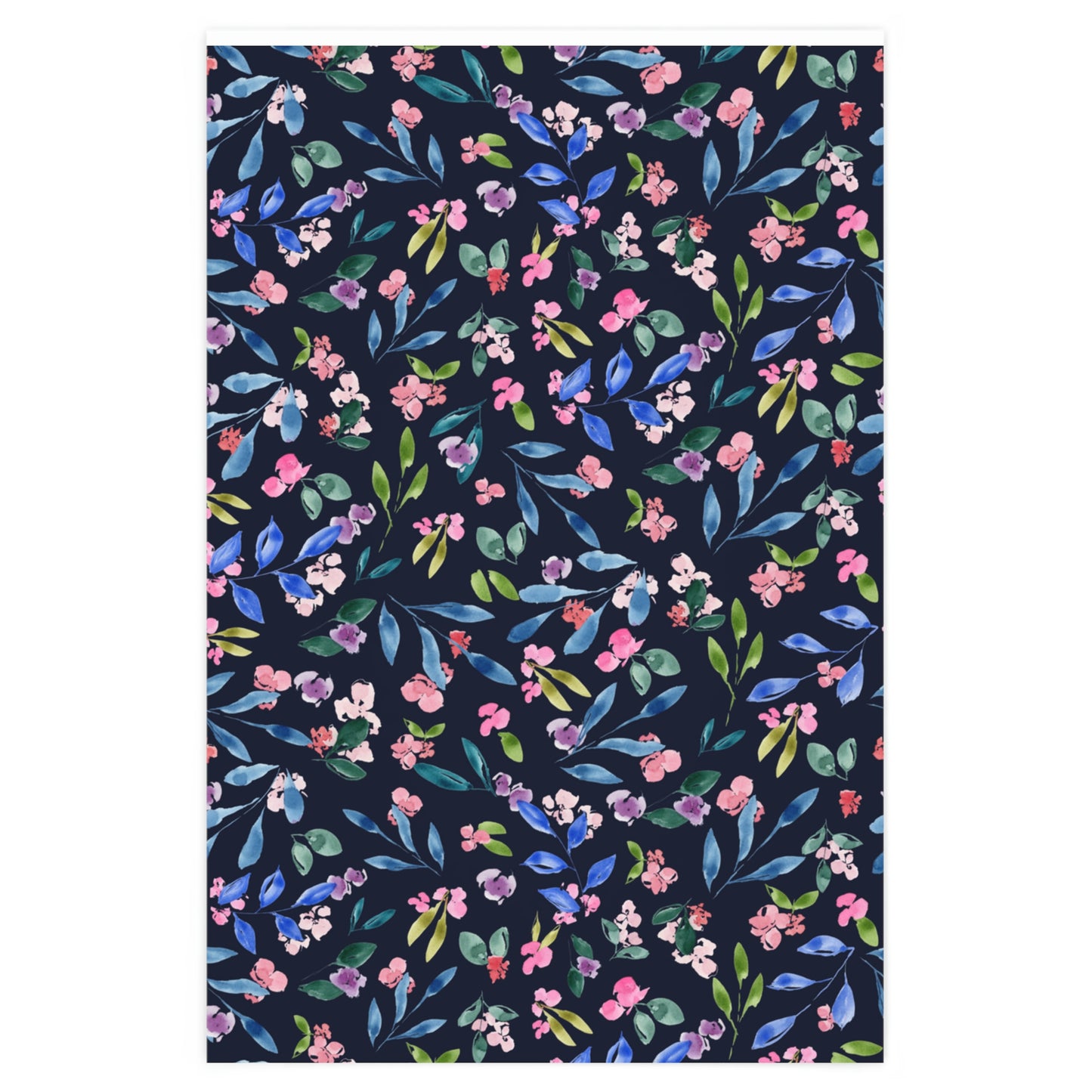 Loose Floral Wrapping Paper Blue
