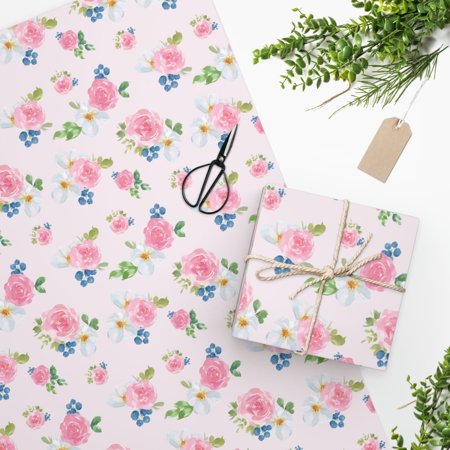 Vintage Pink Floral Wrapping Paper