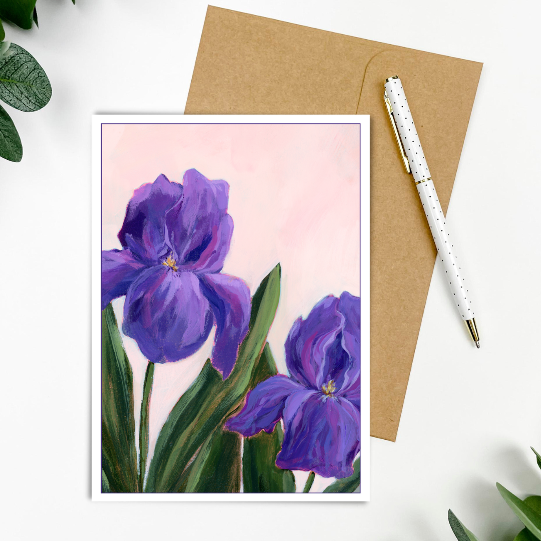 "Irises" Greeting Card 5x7"