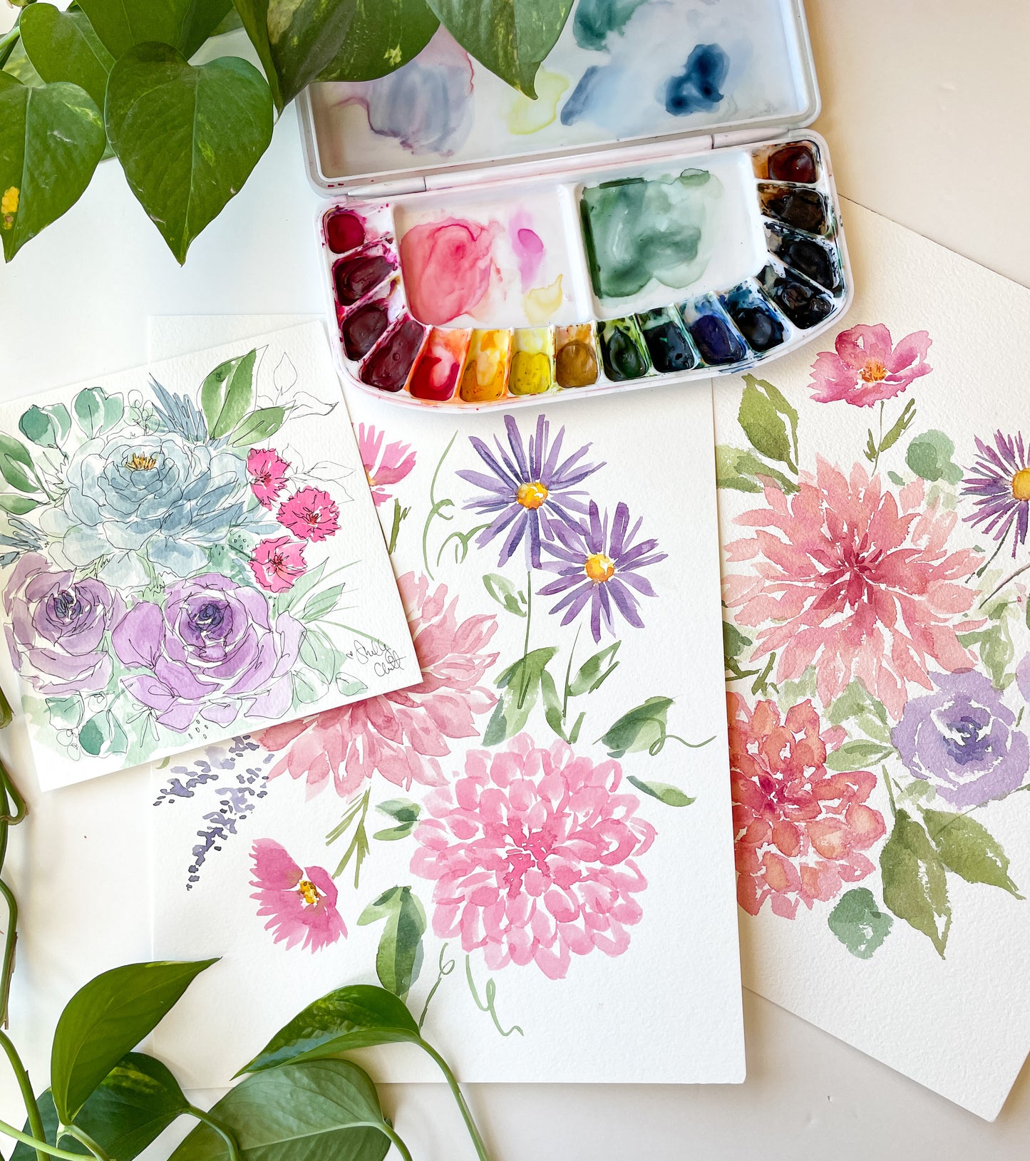 Watercolor Florals Workshop at Blue Mountain Ranch in Highland, UT