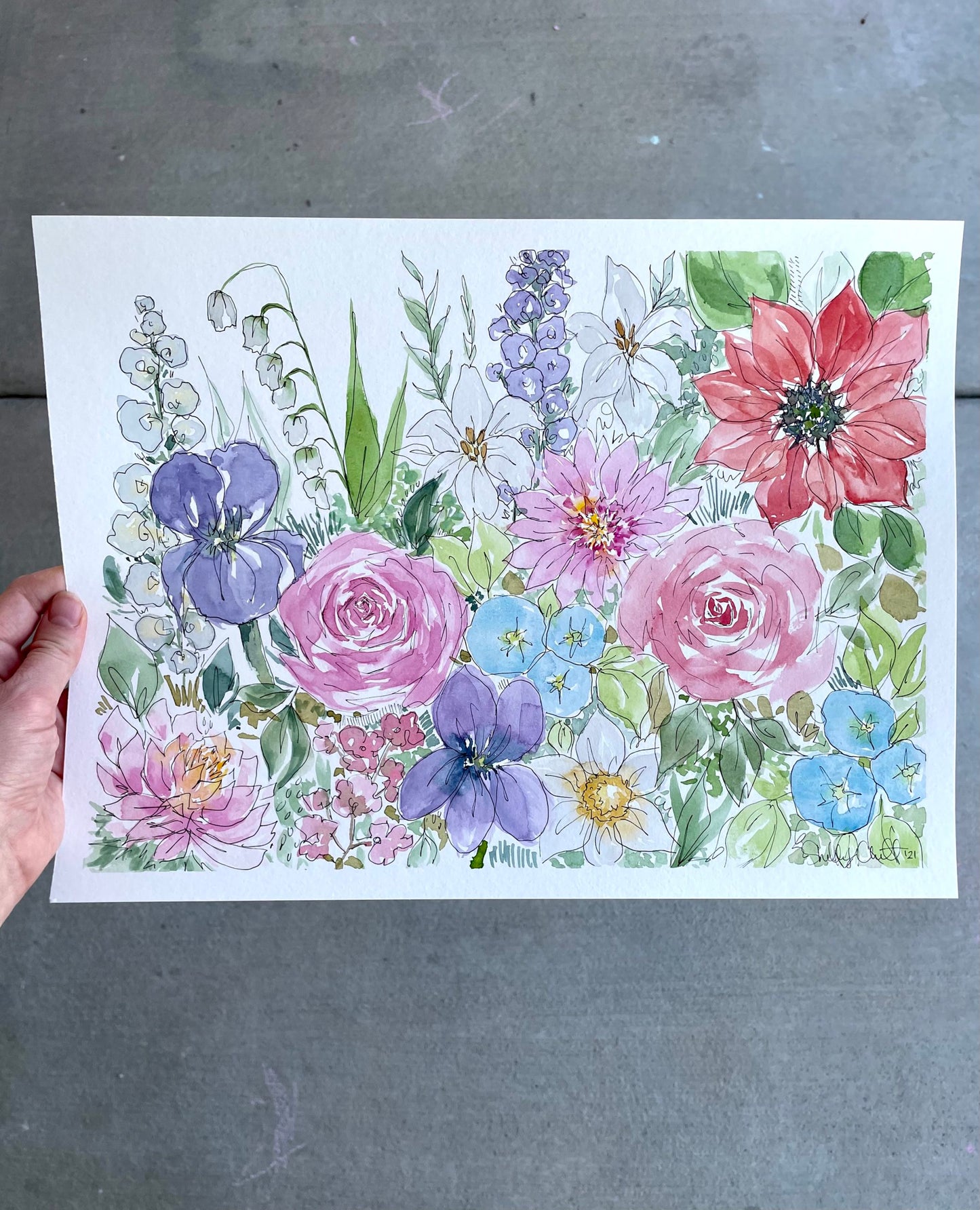 Custom Watercolor Floral Painting