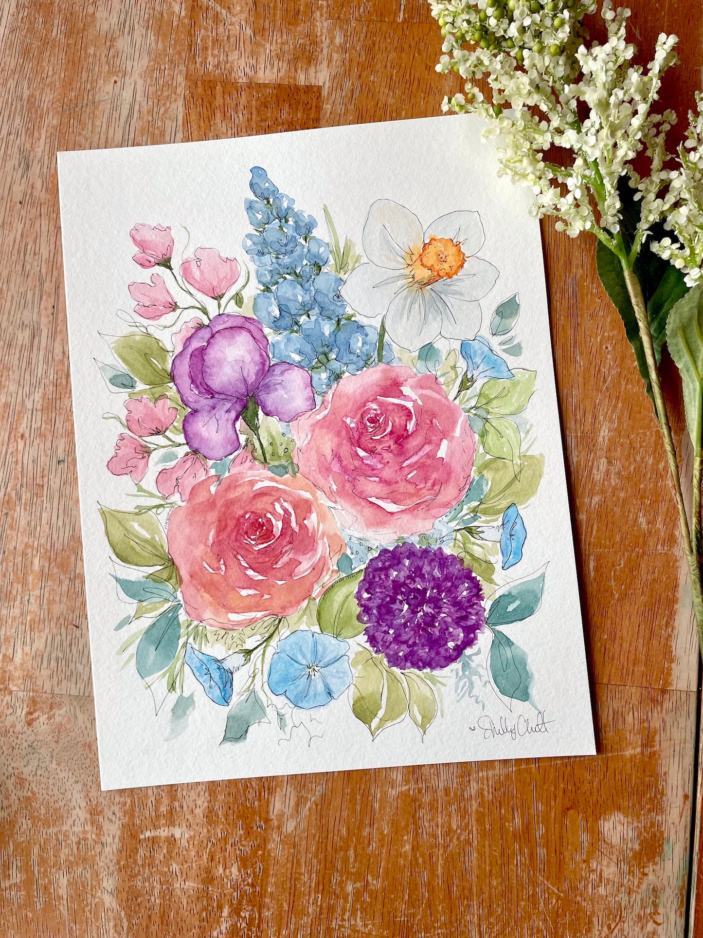 Custom Watercolor Floral Painting