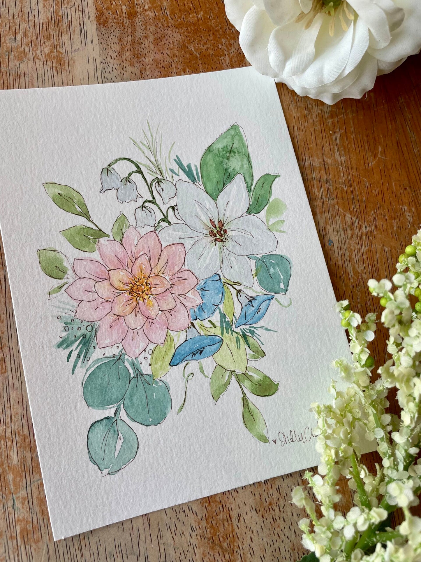 Custom Watercolor Floral Painting