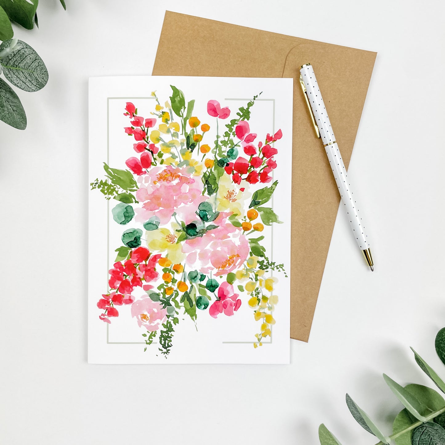 "Hello, Lovely" Floral Greeting Card 5x7"