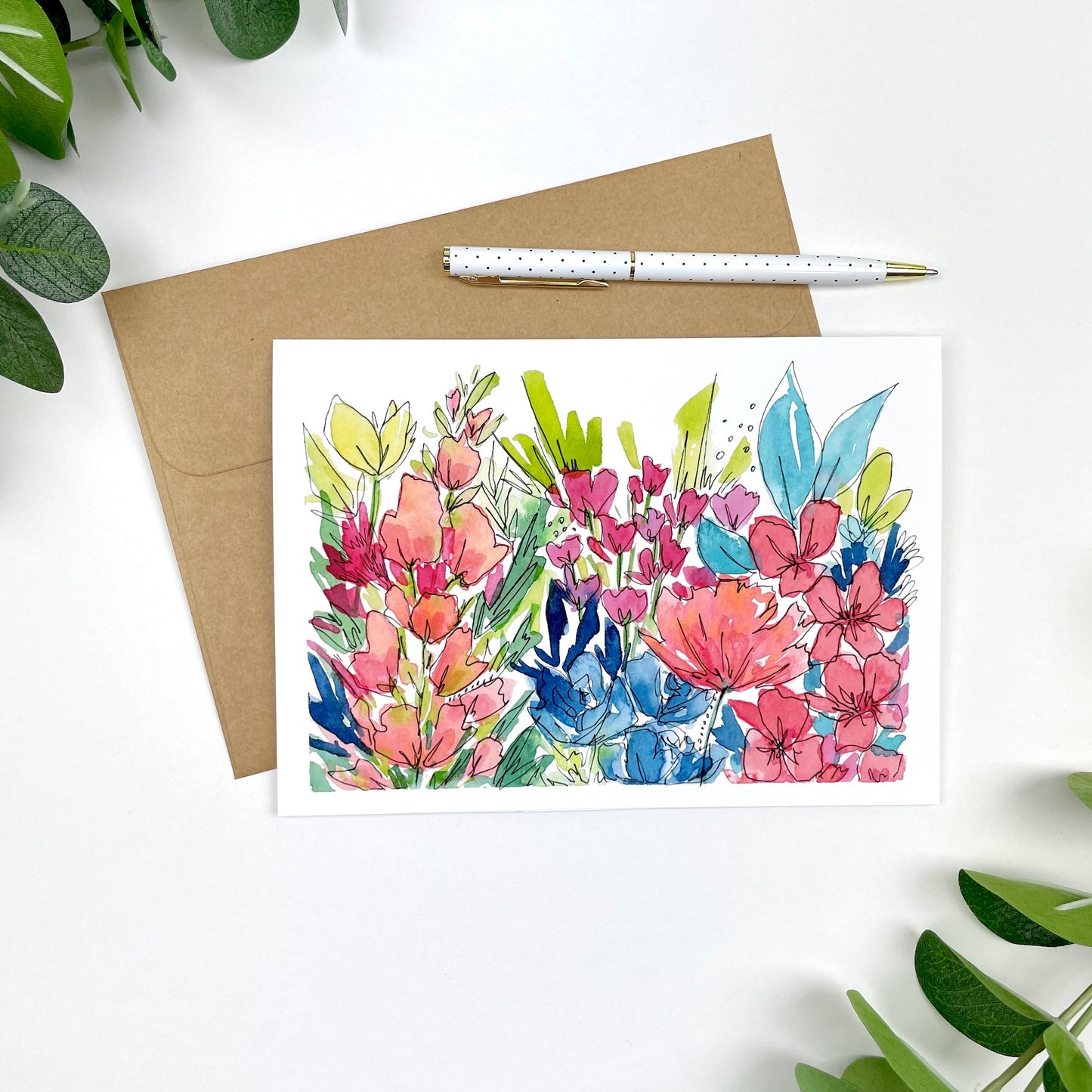 "Bright Wildflowers 2" Greeting Card 5x7"