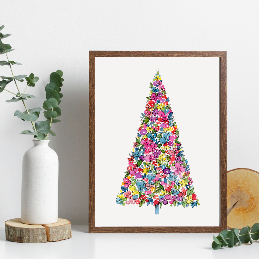 "Merry and Bright" Christmas Tree- Print